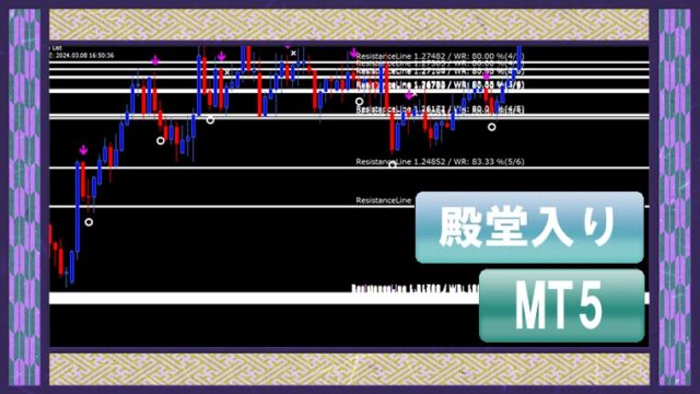 反発した回数を計測してレジスタンスラインを見つける「ResistanceLineSeeker（MT5版）」